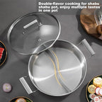 Delarlo 6.8QT Tri-Ply Stainless Steel Double-flavor Shabu Shabu Pot 12 inch - Image 3