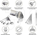 CuttleLab 22-Piece Stainless Steel Measuring Cups and Spoons Set, Tad Dash - Image 3