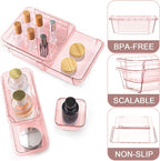14 Pcs Clear Drawer Organizer, Adjustable Drawer Storage Box, 3-Size Desk - Image 3