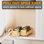 SpaceAid Bamboo Pull Out Spice Rack Organizer - Image 5