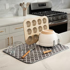 S&T INC. Dish Drying Mat XL, 18” x 24”, Absorbent Microfiber Kitchen Counter Mat - Image 2