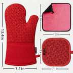 Oven Mitts and Pot Holders Sets 6pcs, Kitchen Oven Glove, High Heat Resistant - Image 2