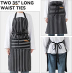 NLUS 2 Pack Kitchen Cooking Aprons, Adjustable Bib Soft Chef Apron - Image 5