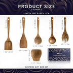 Wooden Spoons for Cooking, Nonstick Cooking Utensil Set - Image 2