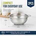 Palksky Small Colander Set of 2, 800 mL / 0.85 Qt Stainless Steel Mini Colanders - Image 3