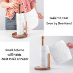14" Acacia Wooden Paper Towel Holder, 6.7" Large Heavy Base Wooden Kitchen - Image 4
