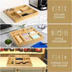 5 Pack Bamboo Drawer Organizer Set - Image 5
