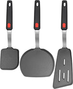 Set of 3, Silicone Spatula Turner, 600°F Heat Resistant Cooking Spatulas by BodiCal