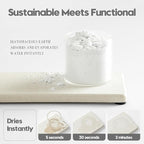 2PCS Beige Bathroom Sink Vanity Trays, Water Absorbing Diatomite Stone Drying - Image 4