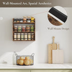 Spice Rack Wall Mounted, Wood 3 Tier Spice Rack - Image 2