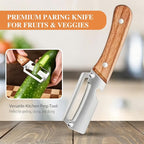 3 Pcs Multifunctional Vegetable Peeler, Wooden Handle, Stainless Steel Blade - Image 2
