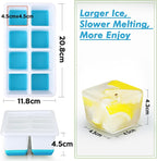 Large Ice Cube Trays with Lid, Jrisbo 2 Pack Stackable Silicone Ice Cube Molds - Image 3