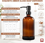 GMISUN Amber Glass Soap Dispenser - Image 3