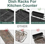 LIYI Dish Drying Rack and Sink Organiser, Removable Drainer Tray, Adjustable - Image 7