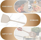 TeamFar Silicone Spatulas, Solid & Slotted Cooking Turner - Image 4