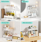 Under Sink Organizer, 1 Pack 2 Tier Metal Slide Out Pull Out Cabinet Organizer - Image 4