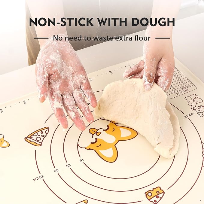 Ourokhome Silicone Baking Mat Sheet and Pastry Dough Cutter, 0.5 Inch Thick - Image 3