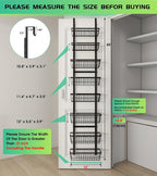 Mefirt 12 Inch Wide Narrow Over The Door Pantry Organizer, Pantry Organization - Image 2