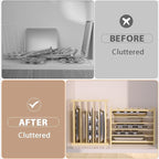 6 Tier Wooden Tray Dividers for Cabinets, Baking Cookie Sheet Organizer - Image 4