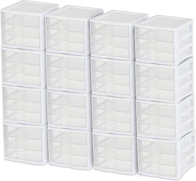 Sterilite ClearView Compact Stacking 3 Drawer Storage Organizer System by Sterilite