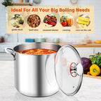 E-far 12-Quart Stock Pot, 18/10 Stainless Steel Stockpot - Image 6