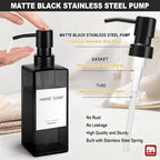 GMISUN Black Glass Soap Dispenser, Hand Soap Dispenser - Image 3