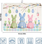 Easter Bunny Dish Drying Mat for Kitchen Counter 18 x 24 Inch Rabbit Eggs Dish - Image 2