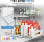 Under Sink Organizer Upgrade To Professional Rails, 2-Tier Dual Pull Out - Image 5
