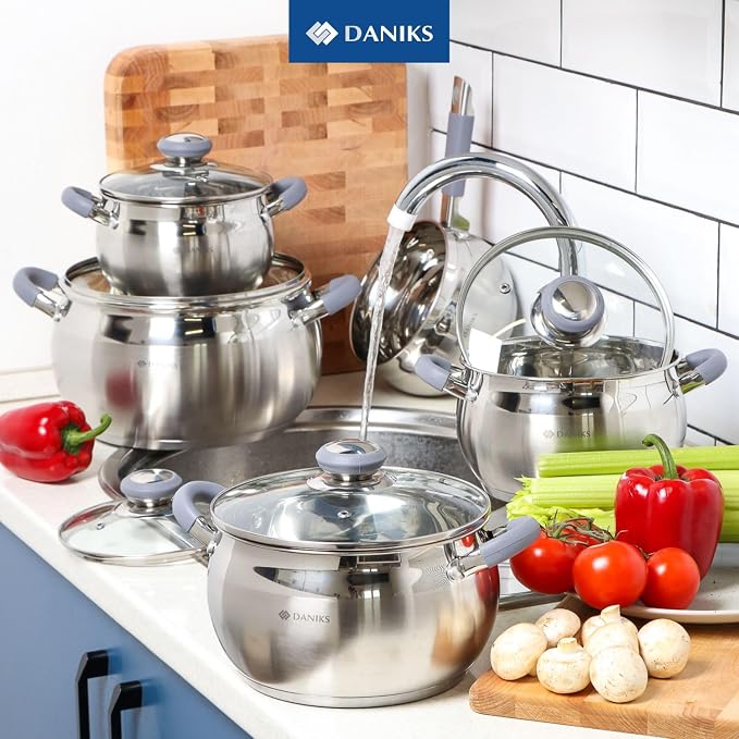 Daniks Modern 4 Quart Stainless Steel Stock Pot - Image 9