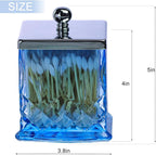 Qtip Holder, 15Oz Blue Glass Apothecary Jars - Image 6