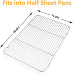 Baking Cooling Rack Set of 2, E-far 16.5"x11.5" Stainless Steel Metal Roasting - Image 2