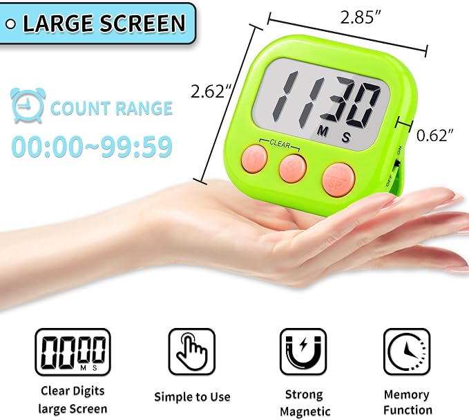 Timer for Kids Teachers Supplies Digital Kitchen Timers for Cooking Large - Image 5