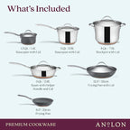 Anolon Stainless Steel & Hard Anodized Aluminum, Cookware Set - Image 2