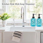 Clear Ocean Blue Glass Soap Dispenser - Image 6