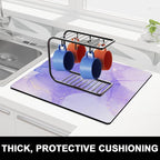 Rnivvi Dish Drying Mat for Kitchen Counter, 16 x 18" Cute Marble Theme - Image 2