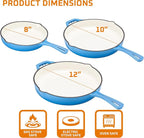 Bruntmor Enameled Cast Iron Frying Pan Set - Image 3