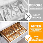 SpaceAid Bamboo Silverware Drawer Organizer - Image 2