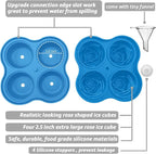 CAMKYDE Rose Ice Cube Tray 2.5 Inch, 4 Cavity Silicone Rose Ice Cube Mold - Image 3