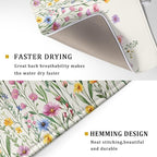 Giwawa Spring Floral Dish Drying Mat 18"x24" Watercolor Summer Wildflower Dish - Image 3