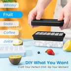 Ice Cube Tray with Lid and Bin, PHINOX 56 pcs Ice Trays - Image 4