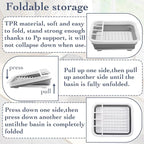 Collapsible Bowls, and Dishes Drainer, Portable Space-Saving Dish Rack - Image 5