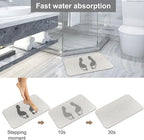 JUERLEN 2 Pack Diatomaceous Earth Shower Mat, Stone Bath Mat, Nonslip Super - Image 3