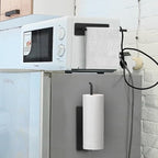 Paper Towel Holder Black, Toilet Paper Roll Holder Magnetic Towel Rack Wall - Image 6