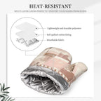 Oven Mitts and Pot Holders Set, Modern Art Dusty Pink Abstract Silicone Kitchen - Image 4