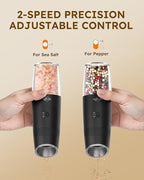 Sangcon 2-Speed Gravity Electric Salt and Pepper Grinder Set RECHARGEABLE - Image 2