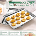 Baking Sheets Set of 2, HKJ Chef Cookie Sheets 2 Pieces & Stainless Steel - Image 5