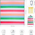 HIHOHO Beach Blanket Waterproof Sandproof Extra Large Beach Mat 79" X - Image 2