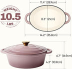 Oval Dutch Oven for Bread Baking, 4.5 Quart Non Stick Enameled Cast Iron Dutch - Image 3
