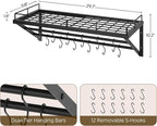 YATINEY Pot Rack, 30 Inch Wall Mounted Pot Rack, Kitchen Pot and Pan Organizer - Image 3
