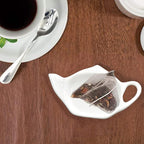 Ceramic Tea Bag Holder Teapot shaped Teabag Coaster Tray 4.5 inches Spoon Rest - Image 3